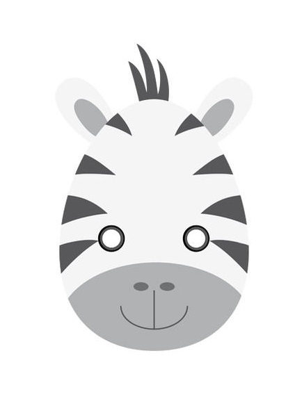 çocuklar için hazır kağıttan Zebra maskesi şablonu